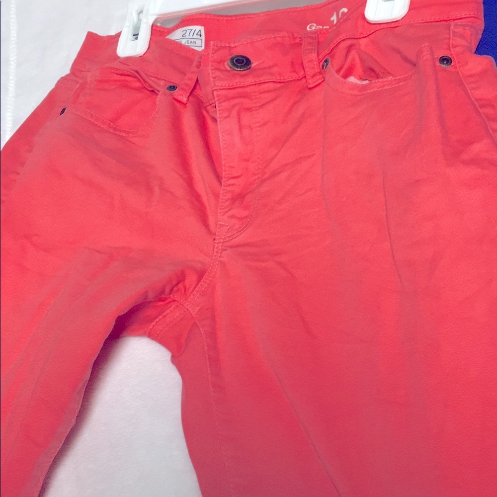 GAP 1969 27 in coral skinny jeans